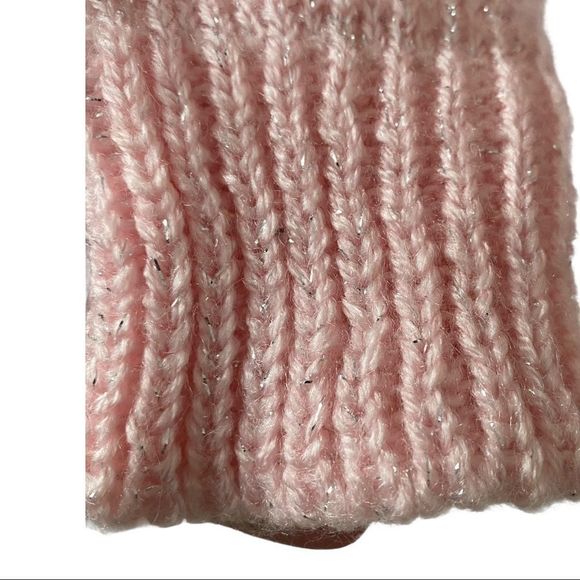 Vintage Handknit puff shoulder pink wool sweater - Picture 5 of 5